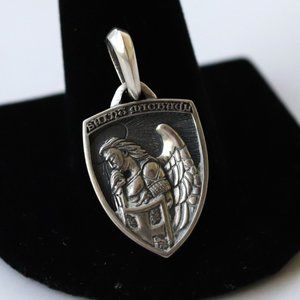 David Yurman Sterling Silver Saint St Michael Amulet Pendant